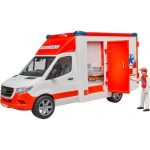 Vedes Bruder 02676 MB Sprinter Ambulanz Mit Fahrer Und Light + Sound Modul 17